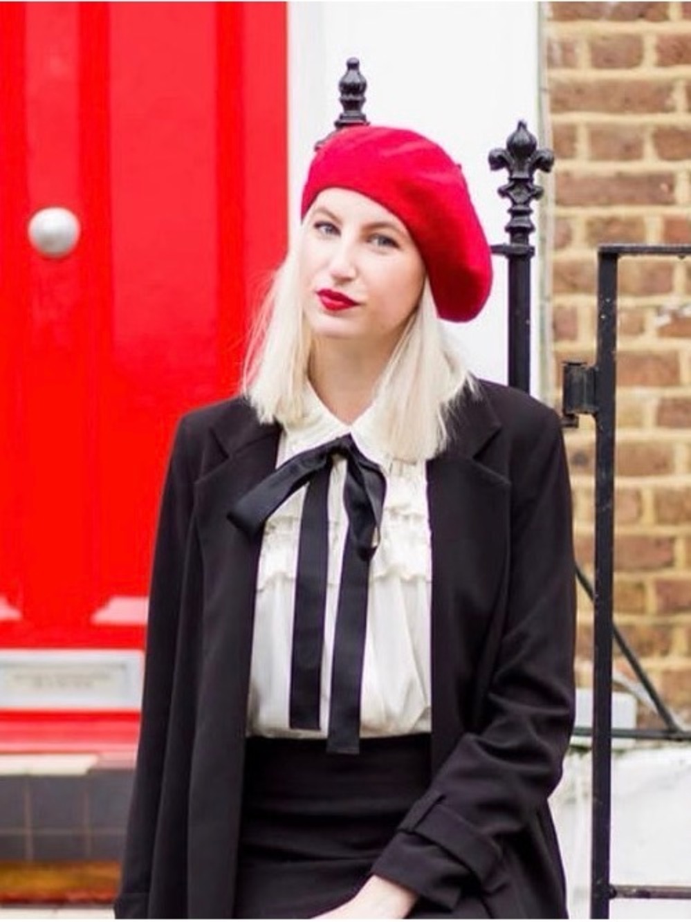 Vintage Red Wool Beret - Classic French Style